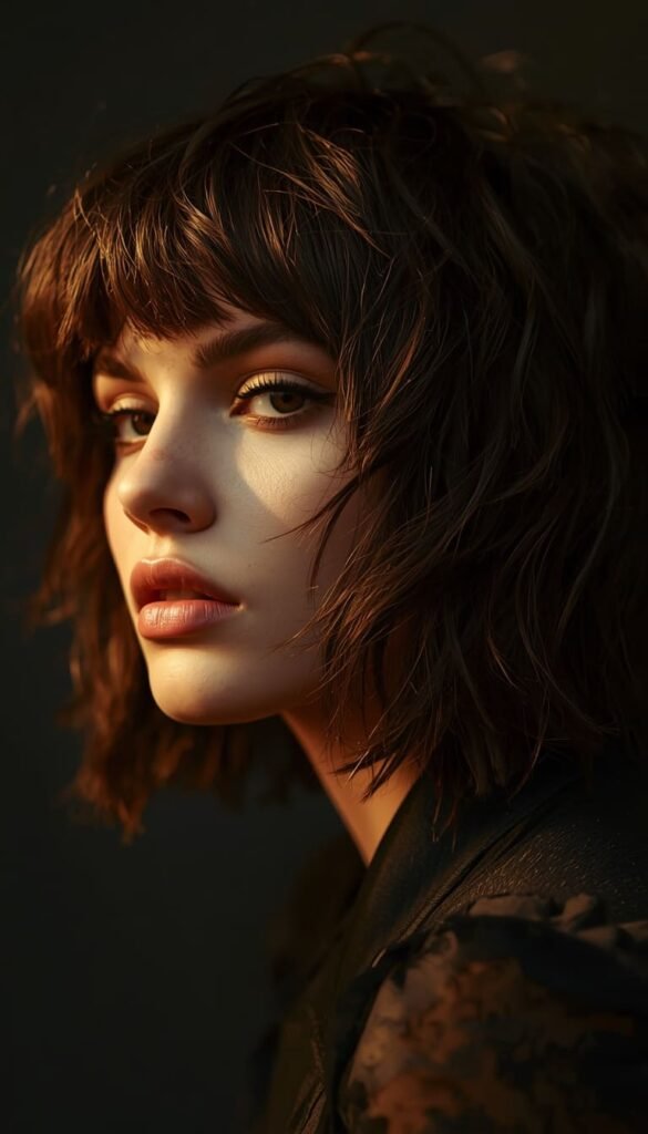 Textured Shag with Micro Bangs
