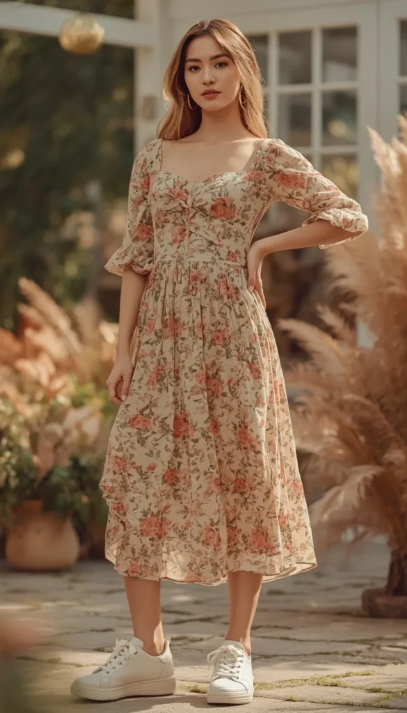 The Floral Dress with Fresh Kicks