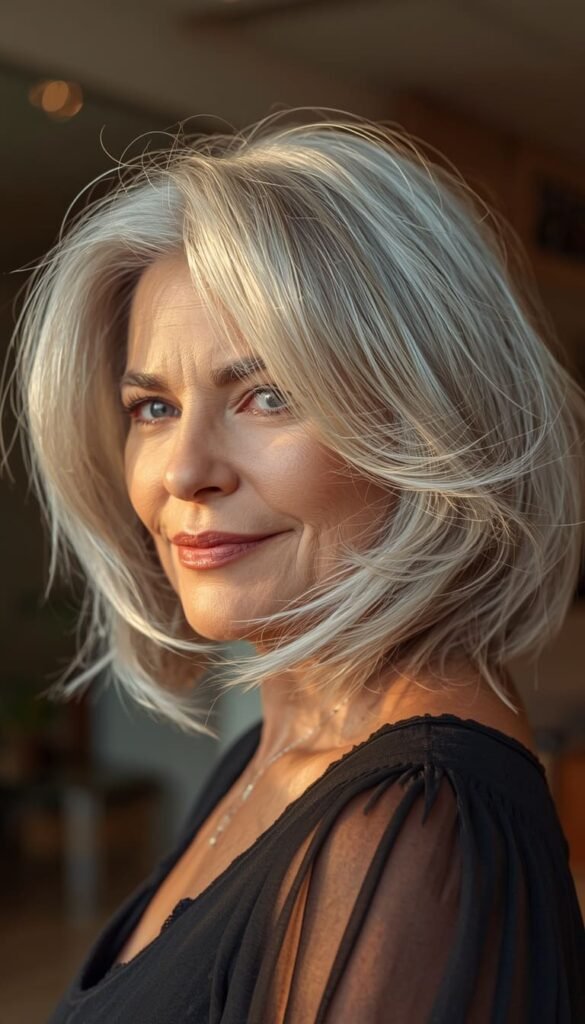 The Gray Embracing Wispy Bob