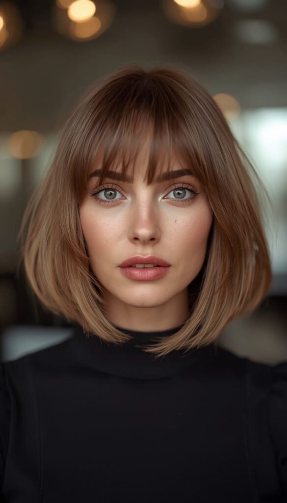 The Layered Bob with Curtain Bangs