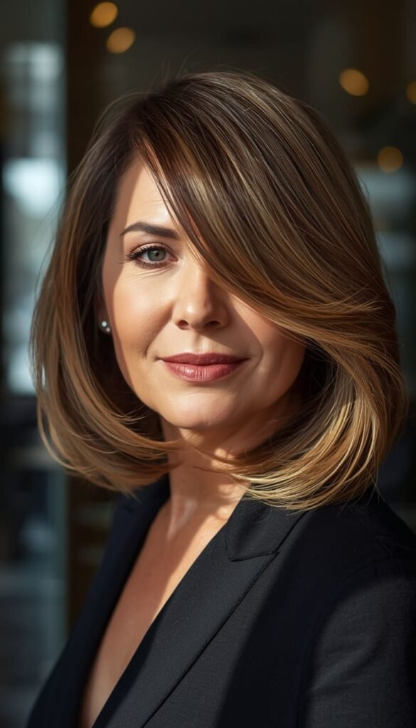 The Side Swept Layered Lob