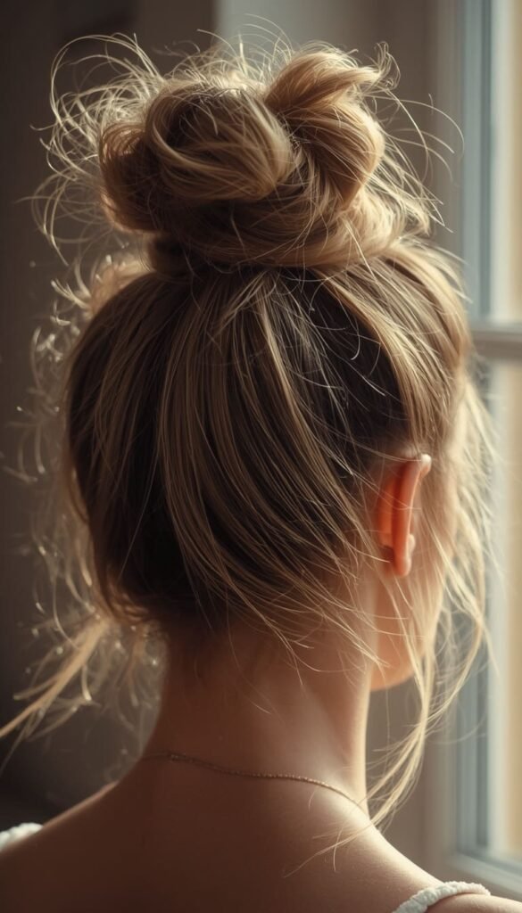 The Textured Messy Top Knot