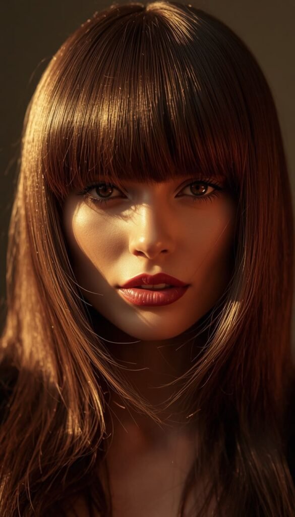 Voluminous Layers with Thick Bangs