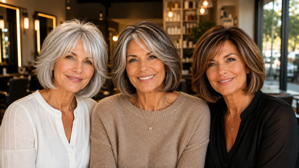 layered bob hairstyles for older women
