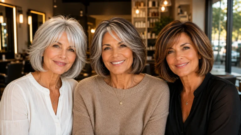 layered bob hairstyles for older women