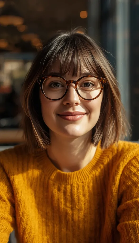 Bangs Styled for Glasses Wearers