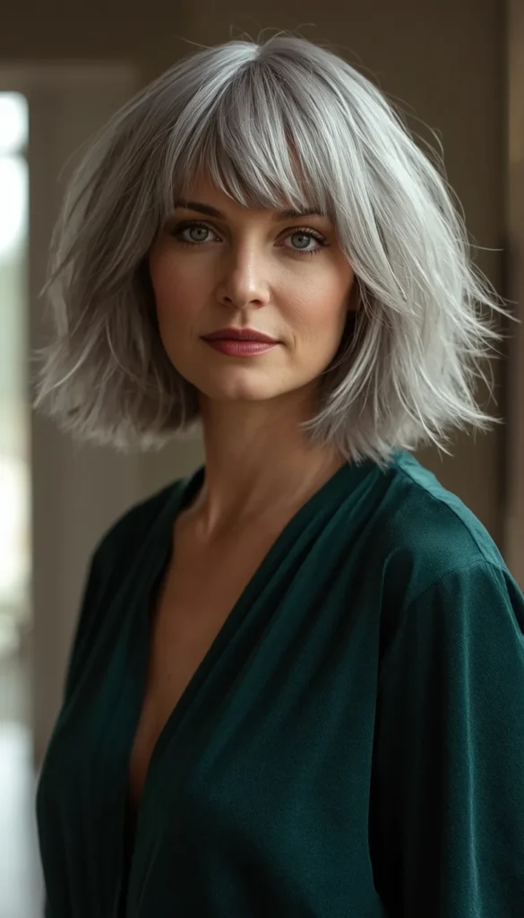 Bangs for Gray or Silver Hair