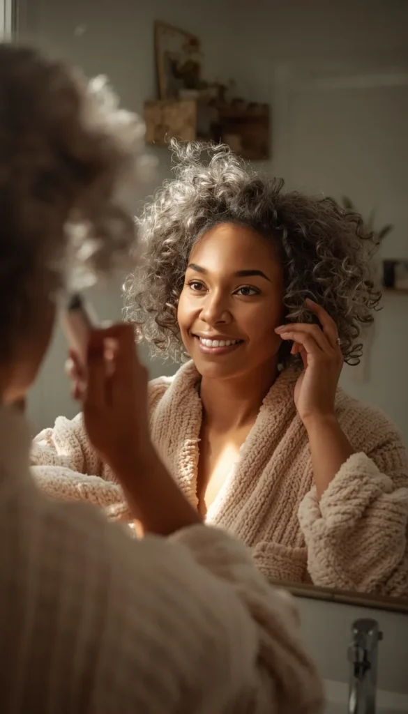Budget Friendly At Home Styling Hacks for Gray Natural Hair