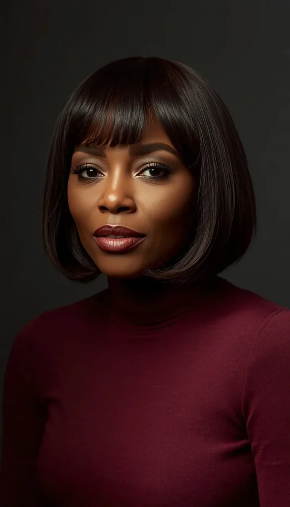 Chin Length Bob with Side Bangs