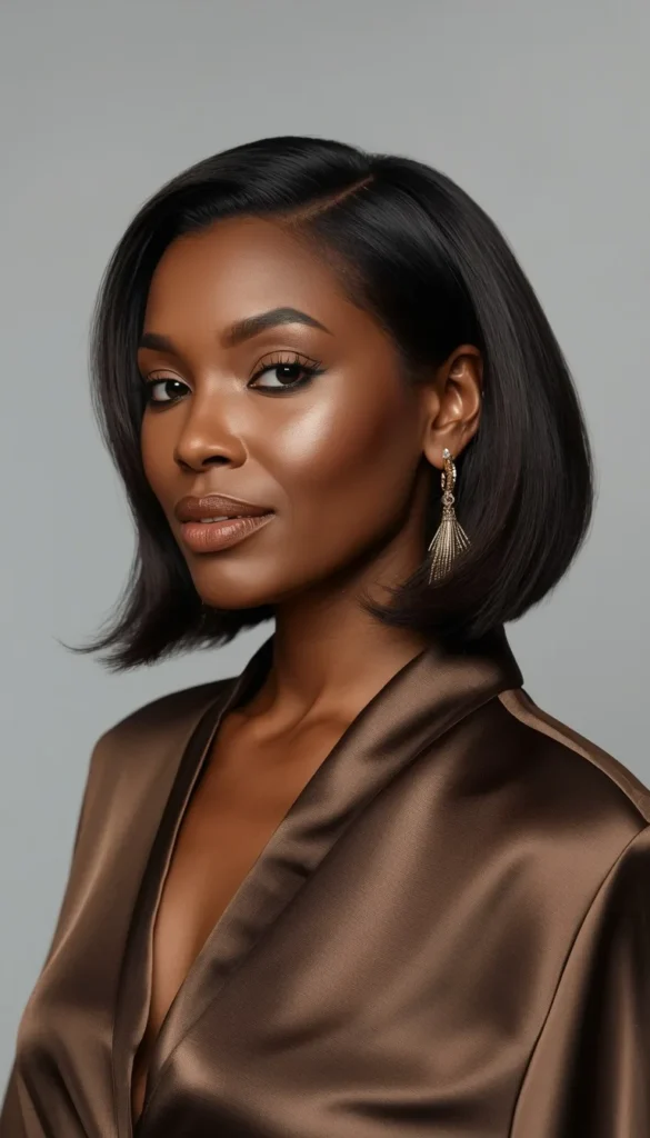 Classic Sleek Bob with Side Part