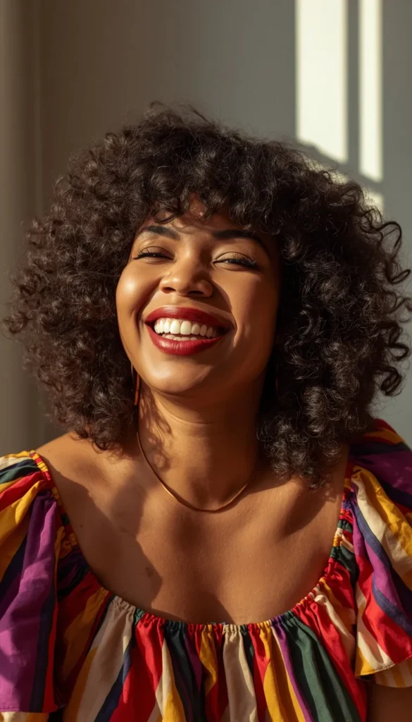 Curly Textured Cut with Curly Friendly Bangs