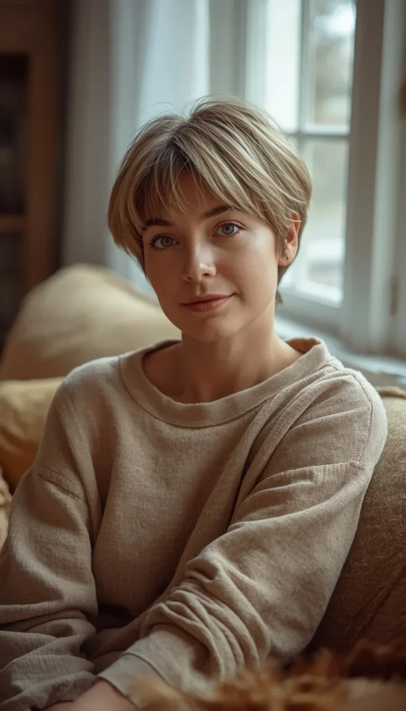 DIY Friendly Growing Out Pixie With Bangs