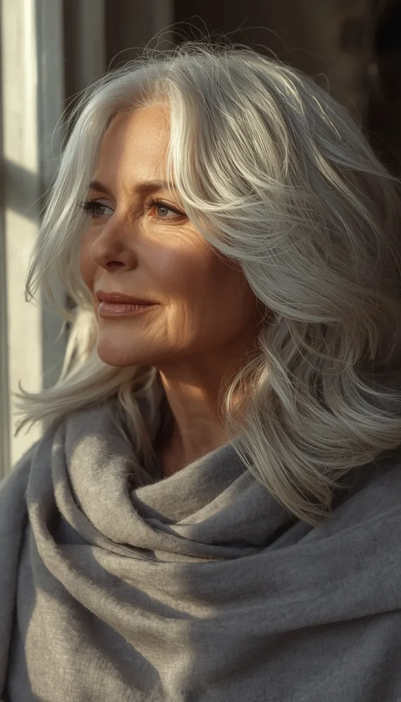 Feathered Layered Hairstyles for Women Over 60