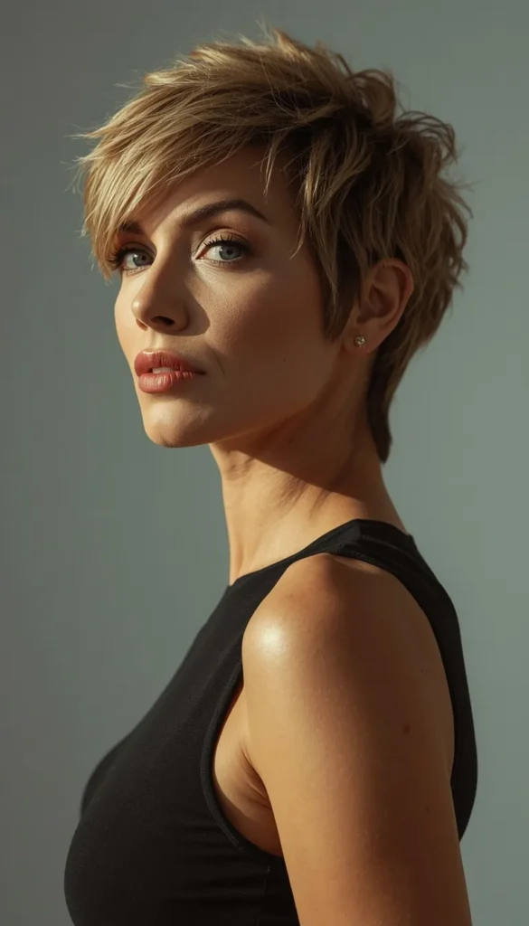 Feathered Layers with Micro Bangs