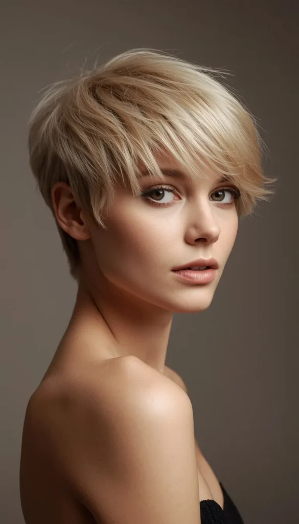 Feathered Pixie With Soft Fringe For Fine Hair