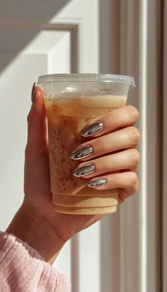 Glazed Chrome and Donut Nails