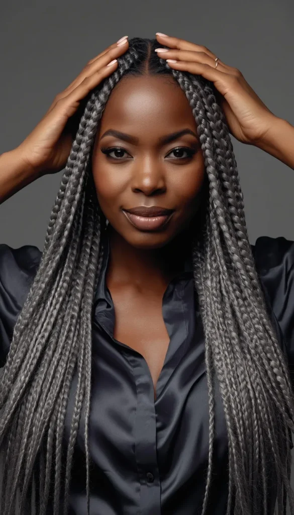  Gray Blend Goddess Braids