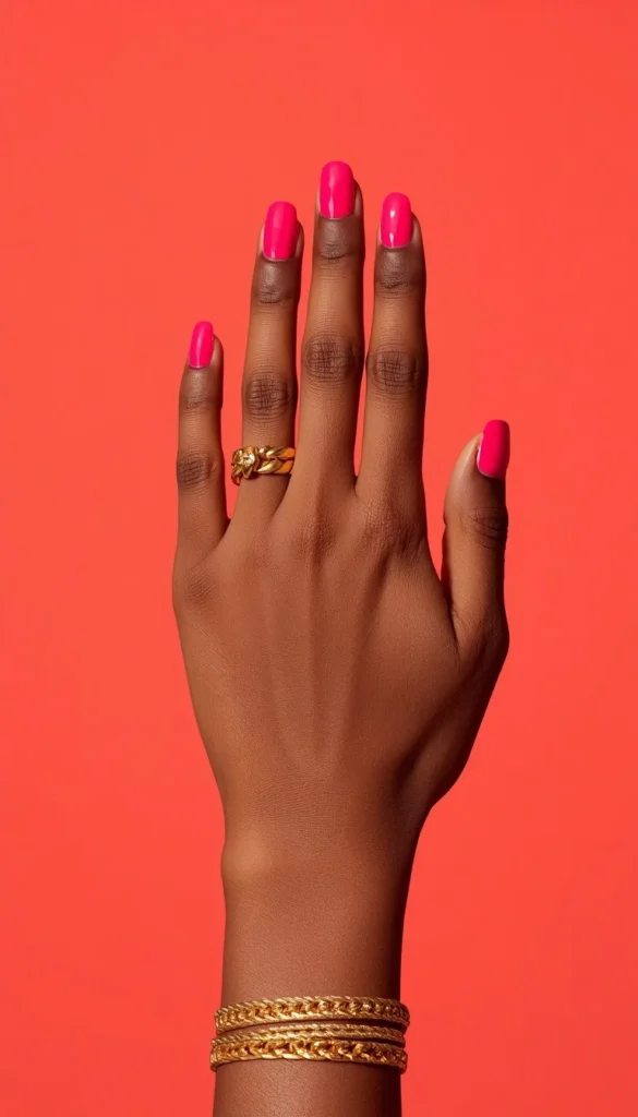Hot Pink Statement Nails