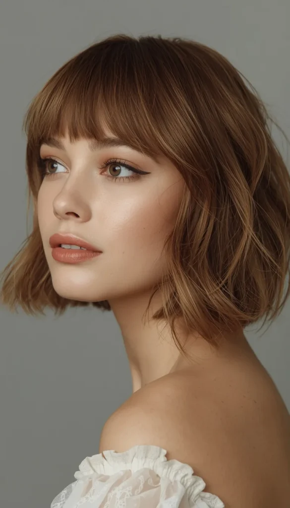  Lob with Curtain Bangs