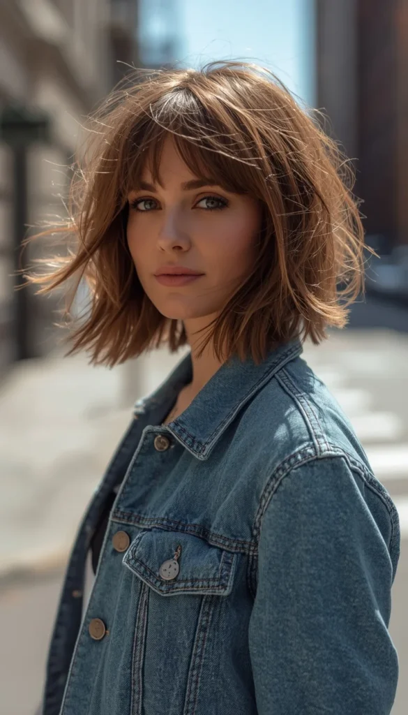 Medium Shag with Textured Bangs