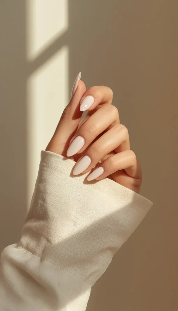 Milky Glazed Nails