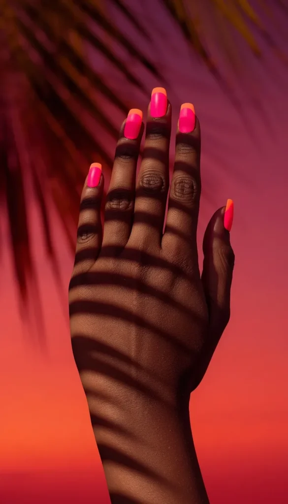 Neon and Bright Summer Nails