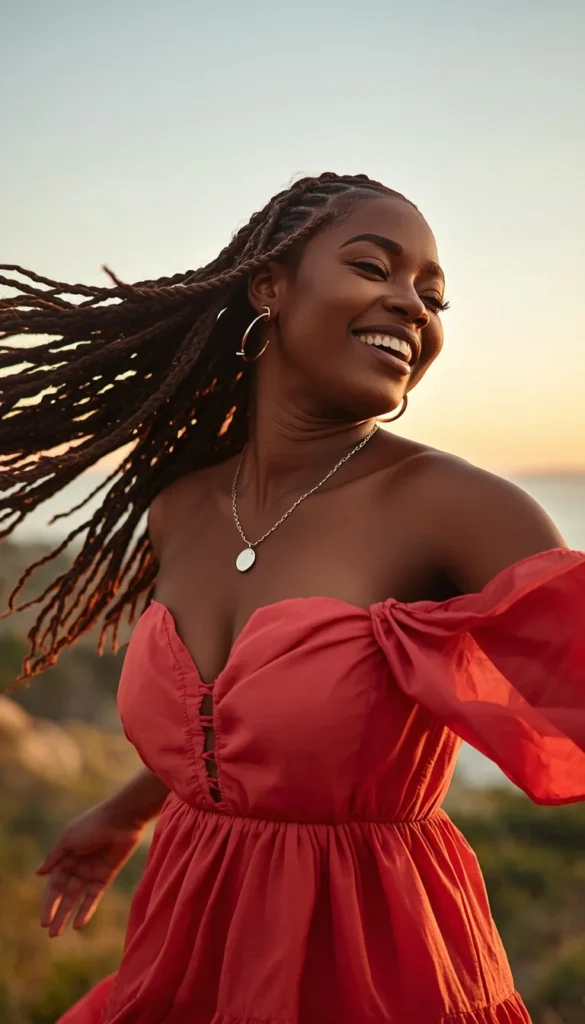 Protective Box Braids Medium Length