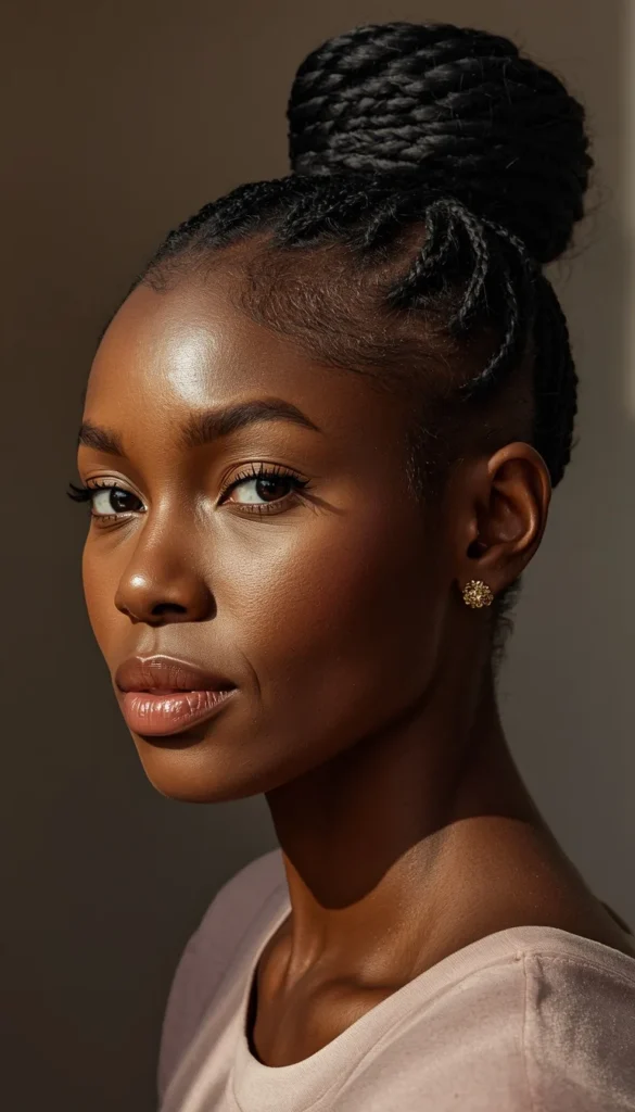 Salt and Pepper Braided Bun