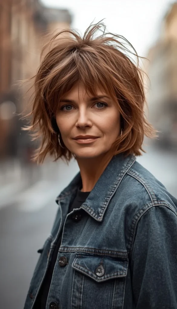 Shaggy Layered Hairstyles for Women Over 60