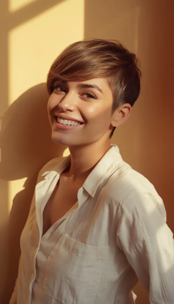 Short Pixie with Face Framing Bangs