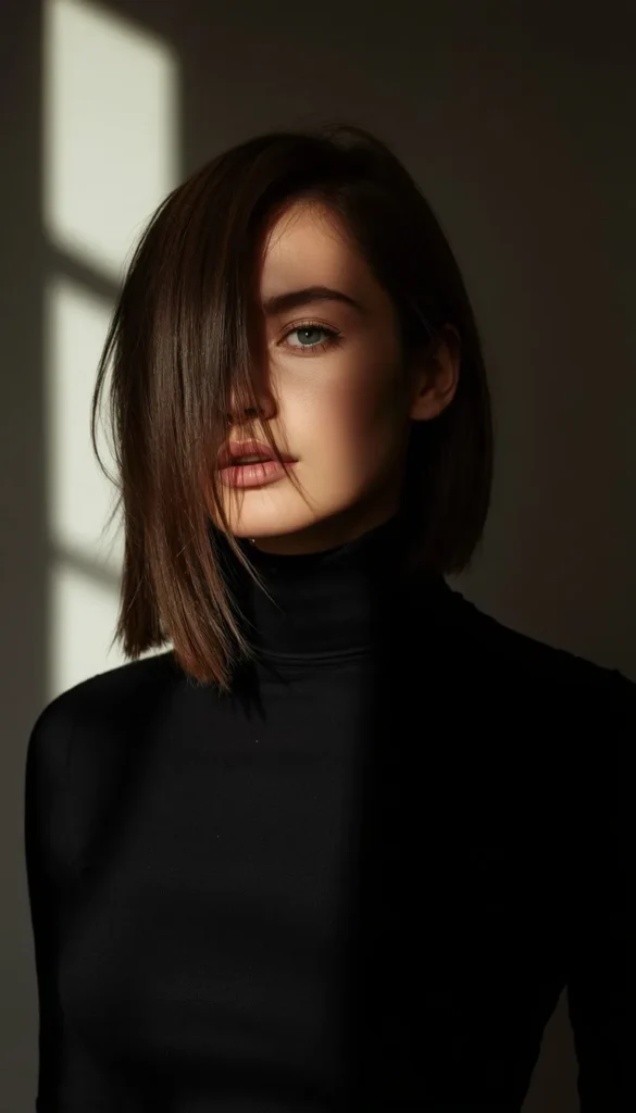 Side Parted Shoulder Cut