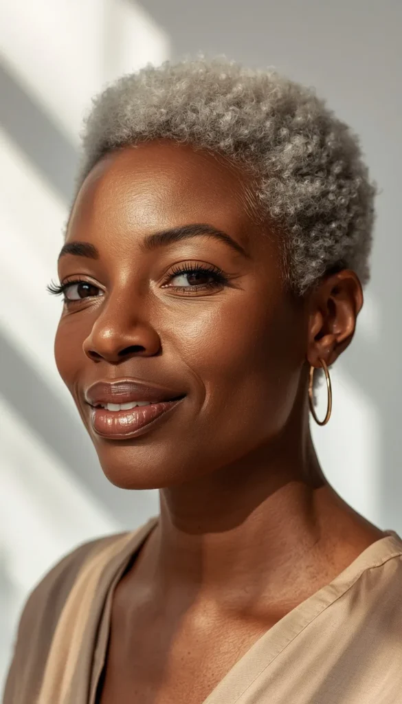 Silver Coily TWA