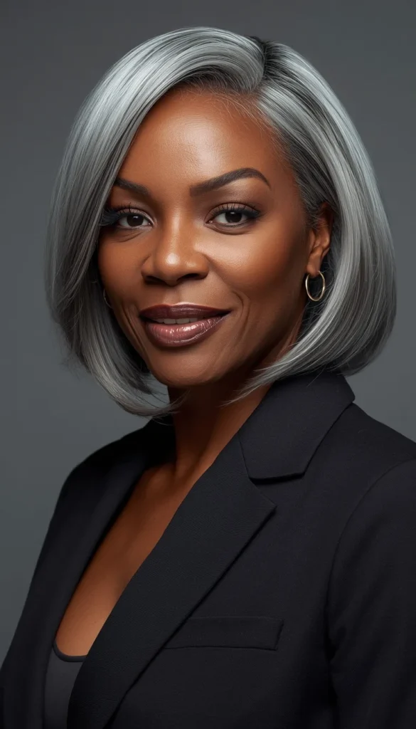 Sleek Silver Bob for Polished Simplicity