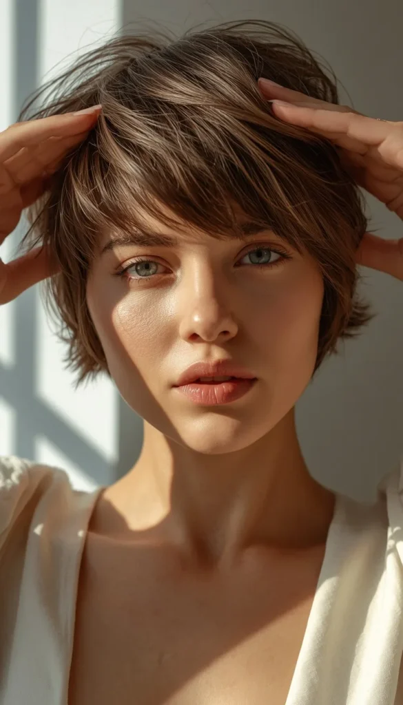 Textured Crop With Wispy Curtain Bangs