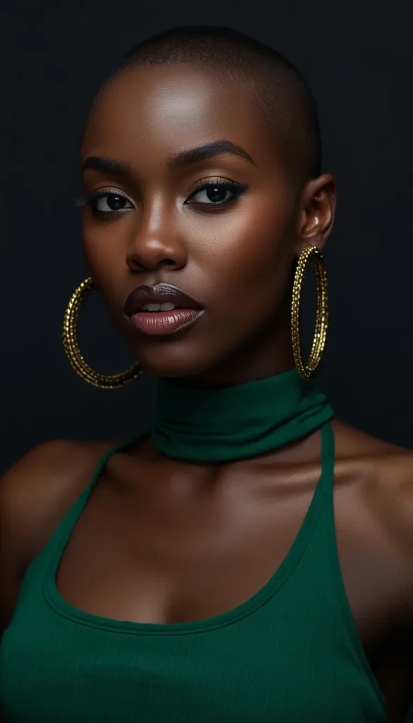 The Skin Close Buzz With Statement Earrings