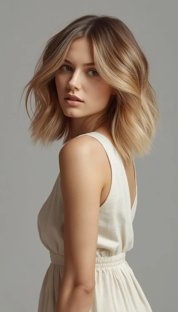 V Cut with Flowy Layers