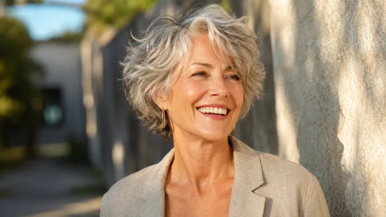 messy haircuts for women over 60 with gray hair