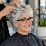 Messy Haircuts for Women Over 60 With Stylish Bangs