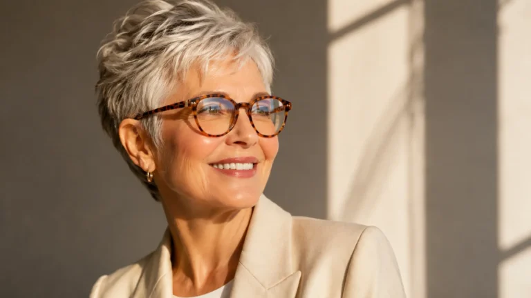 pixie cuts for women over 60 who wear glasses