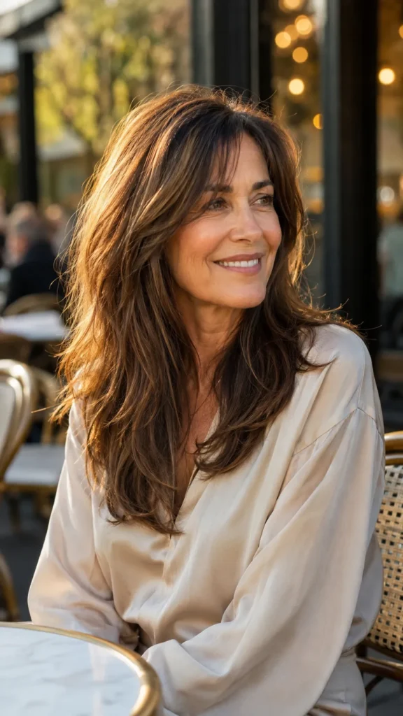 Long Layered Hair with Face Framing Bangs