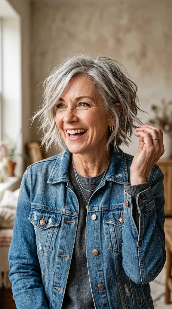  Choppy Layered Bob for a Little Edge