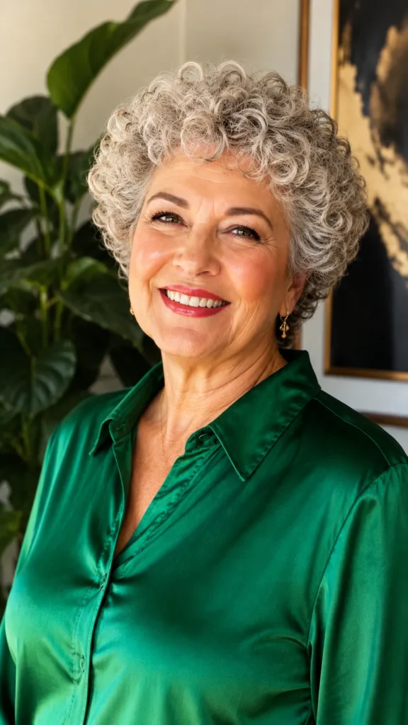 Curly Pixie With Volume on the Crown