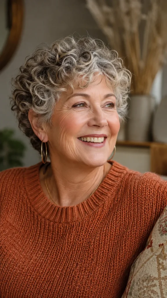 Curly Textured Pixie With Soft Layers