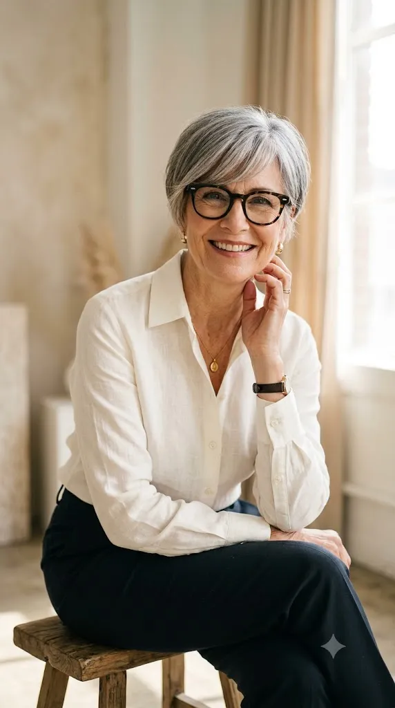 Glasses-Friendly Pixie with Soft Side Swept Fringe