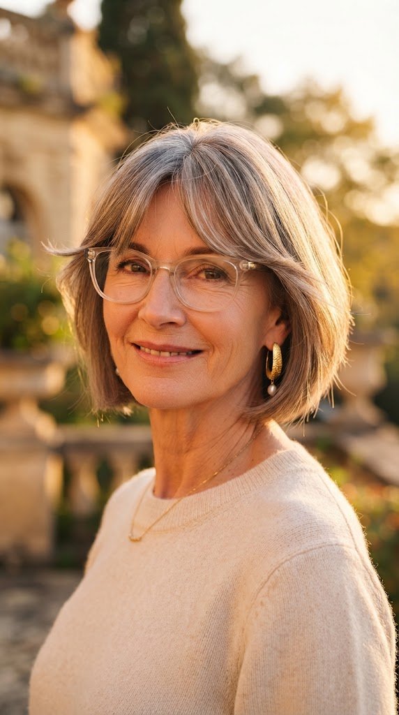 Inverted Bob With Curtain Bangs