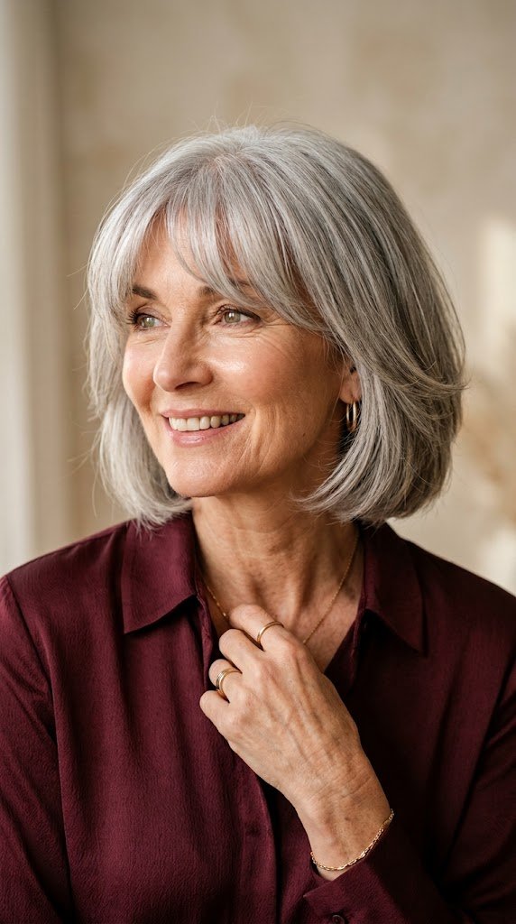 Layered Bob with Bangs for Instant Face Framing