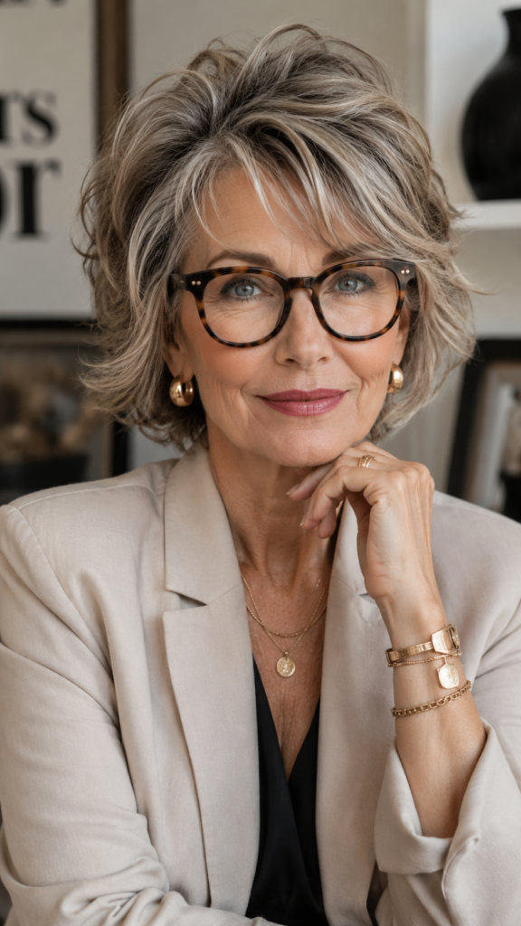 Messy Hairstyles for Women Who Wear Glasses