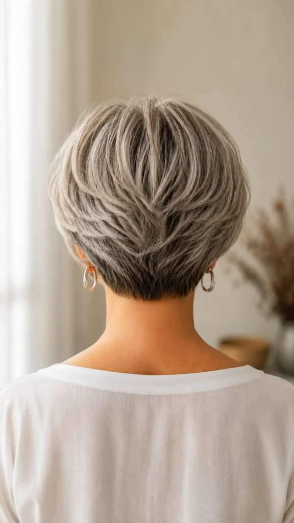 Messy Stacked Bob for Back Volume Control