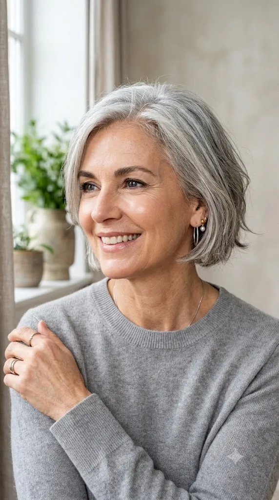 Natural Silver Textured Bob