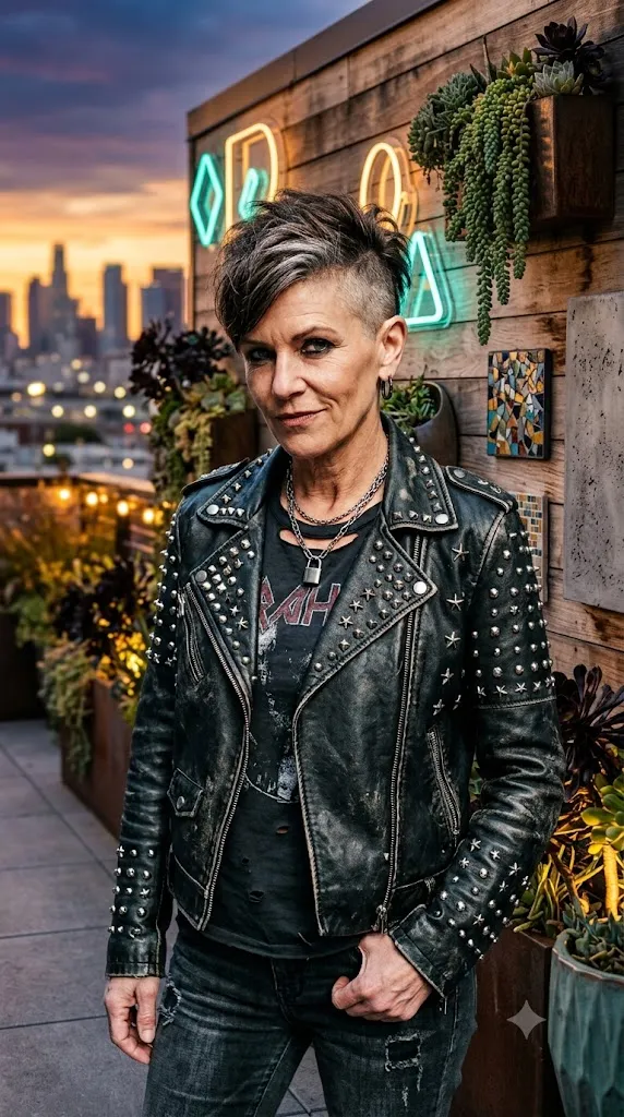 Punk Inspired Pixie with Shaved Sides